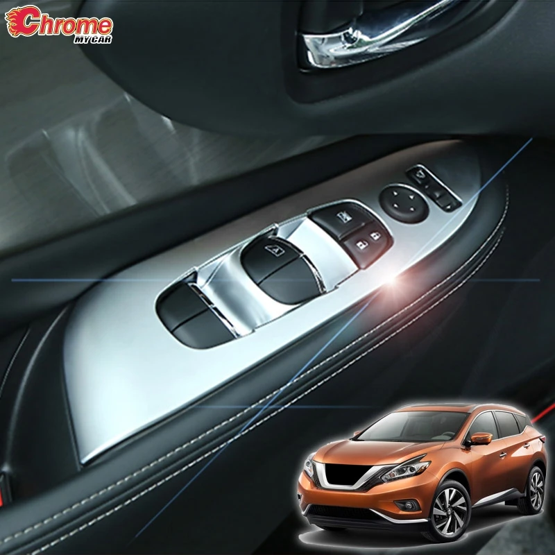 Для Nissan Murano дверной переключатель окна Панель подлокотник хромированная накладка рамка аксессуары для стайлинга автомобилей комплект