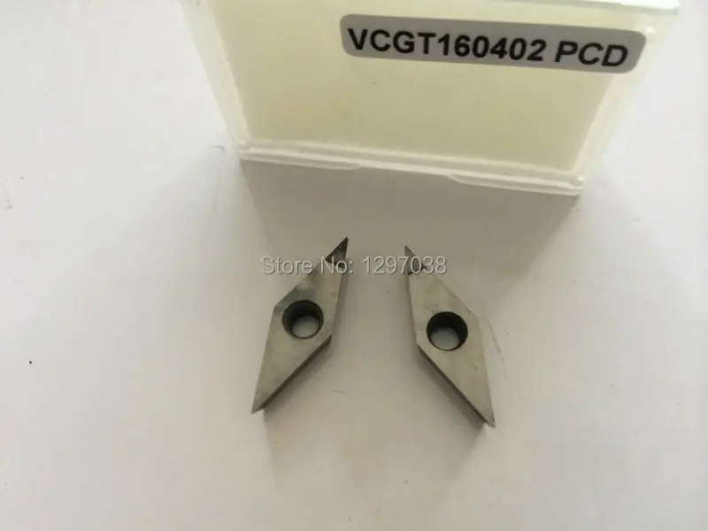

Free shipping 2PCS PCD Inserts VCGT160402 PCD Suitable For Lathe Tools