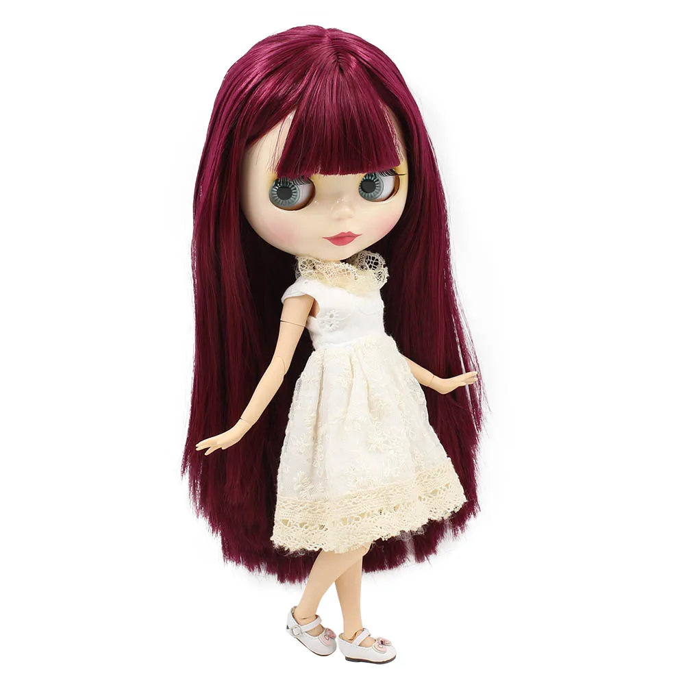 Ледяной DBS Blyth кукольные шарнирное тело 1/6 белая кожа фиолетового цвета с красными