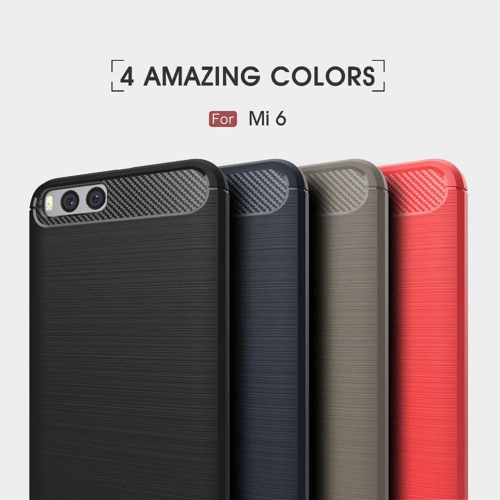 For Xiaomi Mi 6 Case Silicon Case for Xiaomi Mi6 mi 6 Case Cover Fundas Soft Carbon Fiber Brushe Coque Etui Capinha Aksesuar