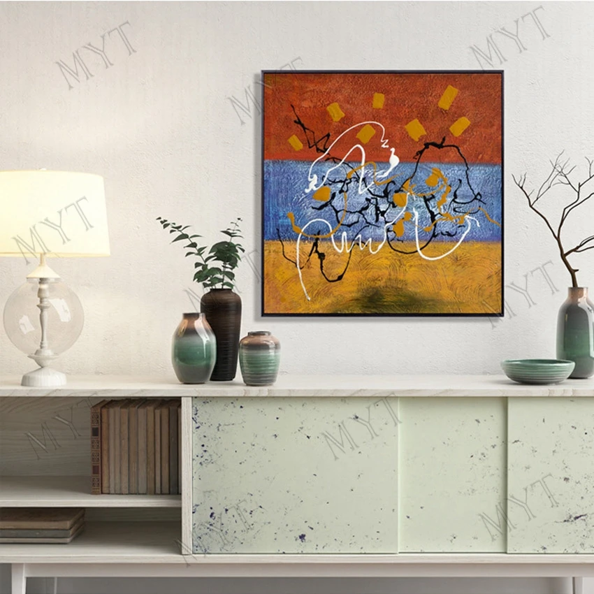 

MYT Handmade Oil Painting Blue Color Sea Art Wall Picture New Artwork Design Unframed Wall Art Canvas Living Room Decoration