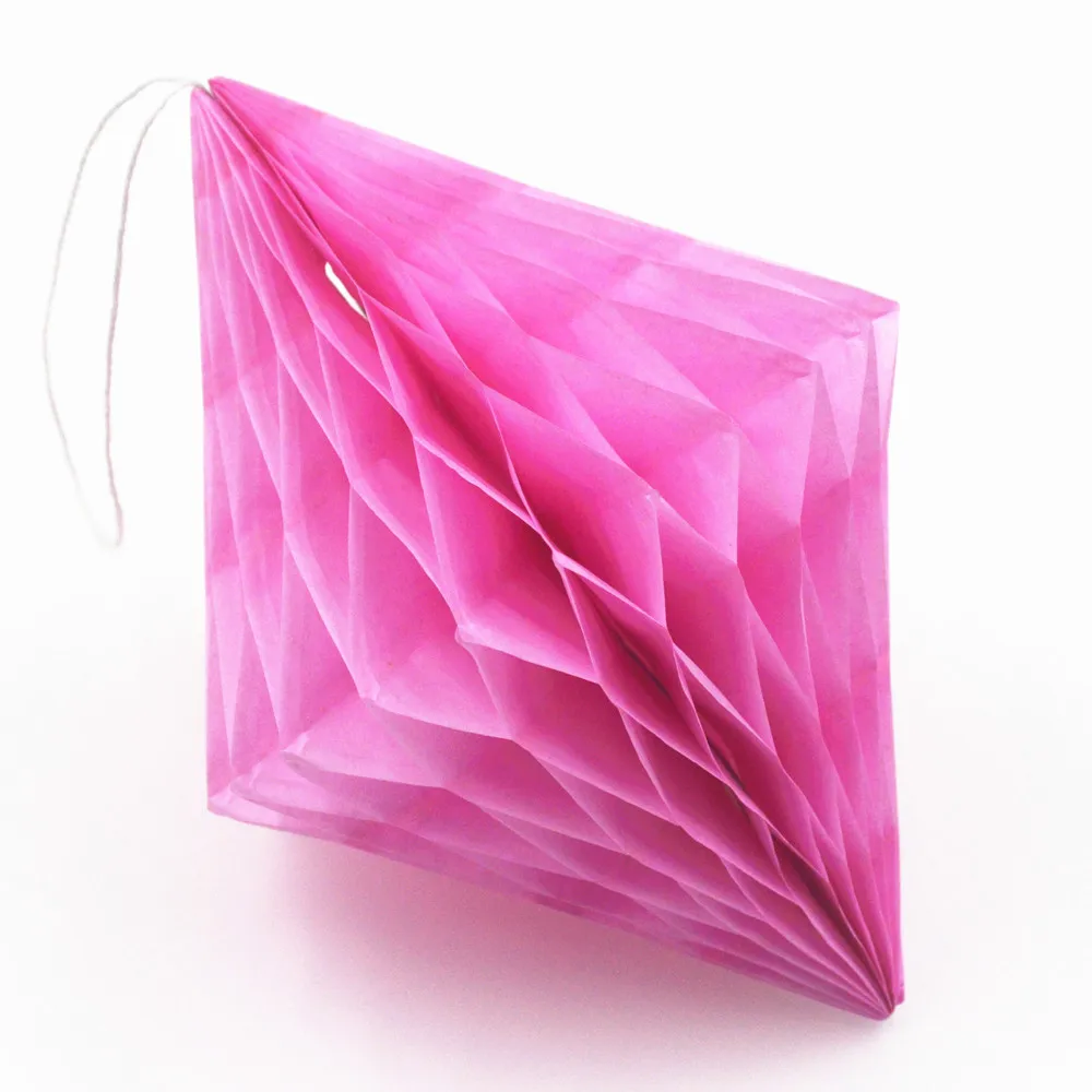 light pink Тканевая бумага алмазные соты шар lampion baby shower украшение anniversaire день рождения lanterne Свадебный бумажный фонарь - Цвет: light pink