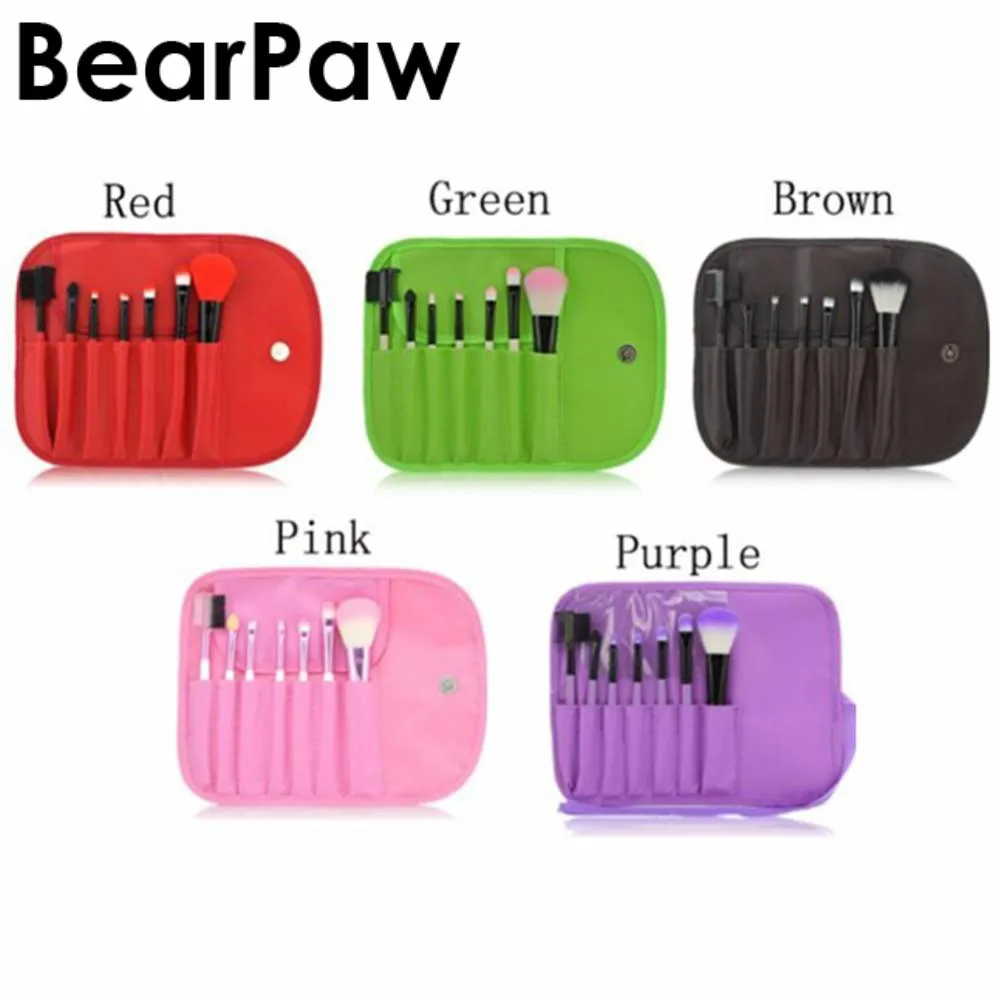 Набор кистей для макияжа BearPaw 7 шт./компл. мягкие синтетические головки кисточки с