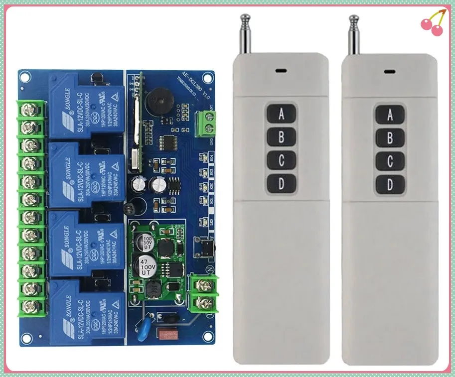 DC12V 24 48 В 4CH 30A RF беспроводной пульт дистанционного управления реле света