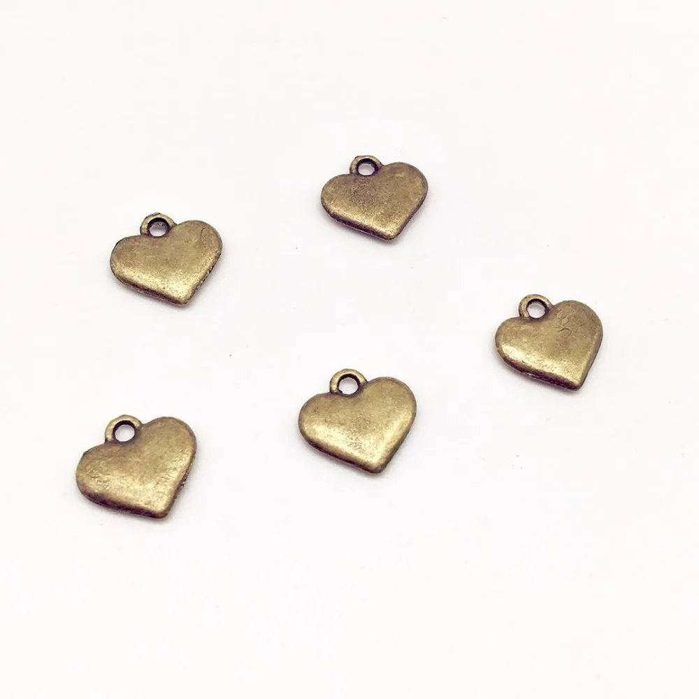 

33 pcs Vintage love heart Charms 12x11mm Couple pendants fit DIY earring bracelet necklace Jewelry Making