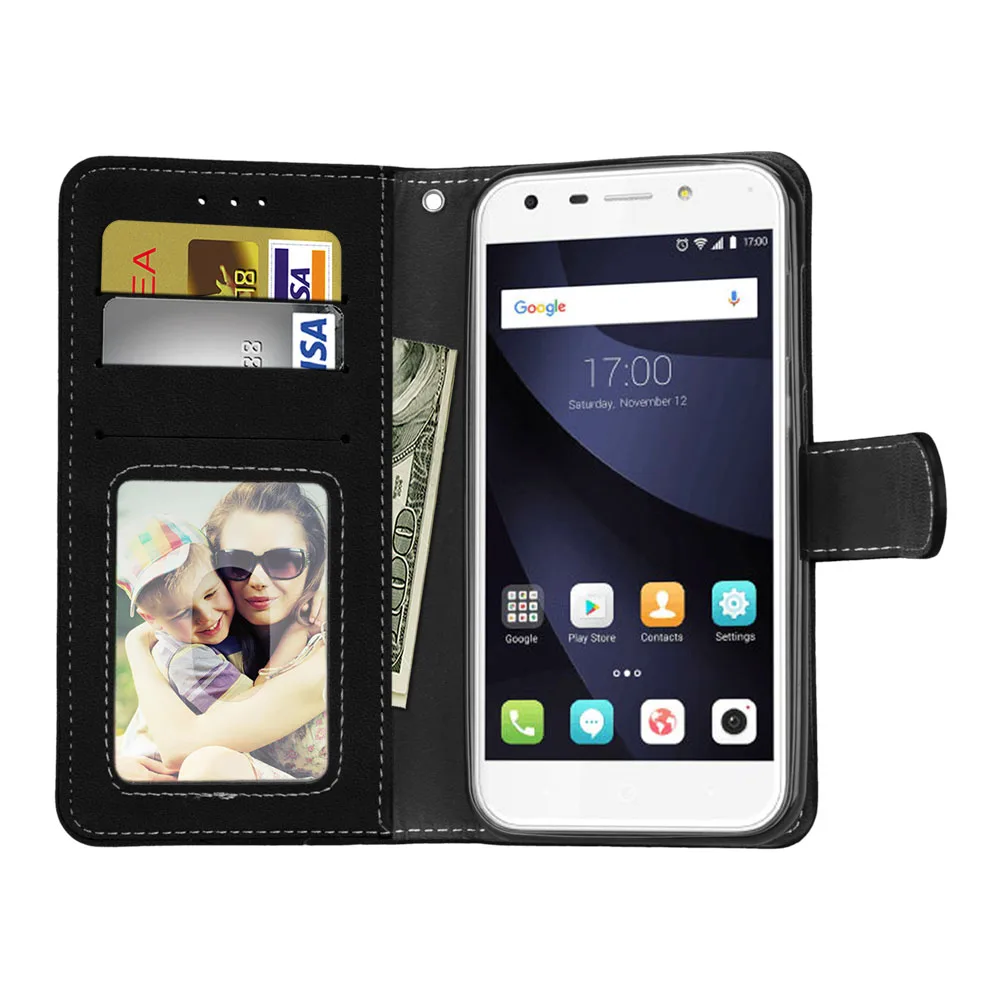 Матовый чехол бумажник для ZTE Blade A6 / LITE подставка с 3 отделениями карт откидной A 6 a