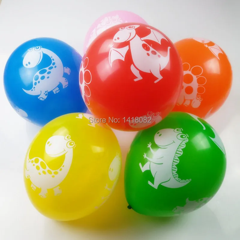 Воздушные шары в виде динозавра латексные голубого розового красного цветов