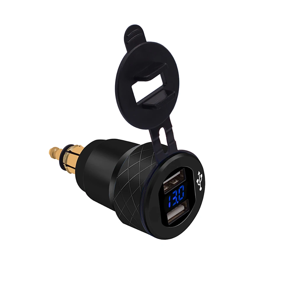 Автомобильное зарядное устройство для мотоцикла быстрая зарядка 120 Вт двойное USB