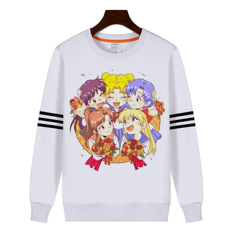 Harajuku Сейлор толстовка с Луной 3d цифровой печатный Свитшот толстовки camisa пуловер