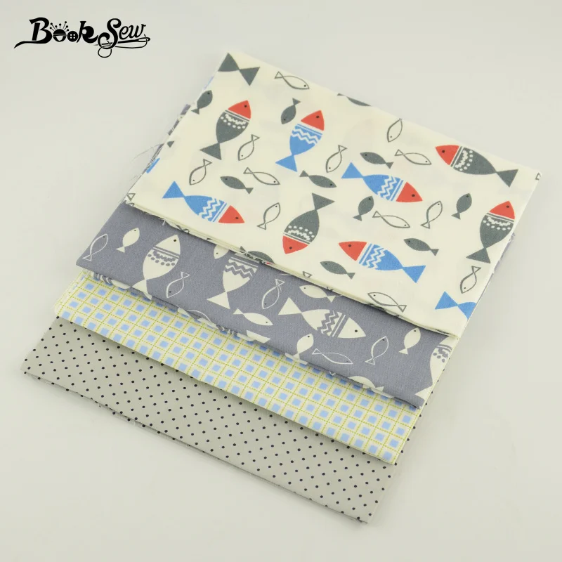 Тканевая одежда Booksew из 100% хлопка 4 разных цвета и узора для шитья работы