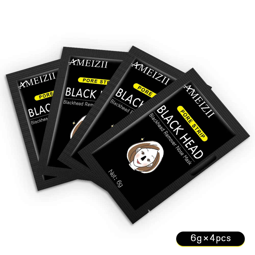 4 bags Черная маска Ameizii, очищающие маски для лица от синей грязи для удаления черных точек, Глубокое Очищающее Средство против акне, уход за кожей - Цвет: 4 bags