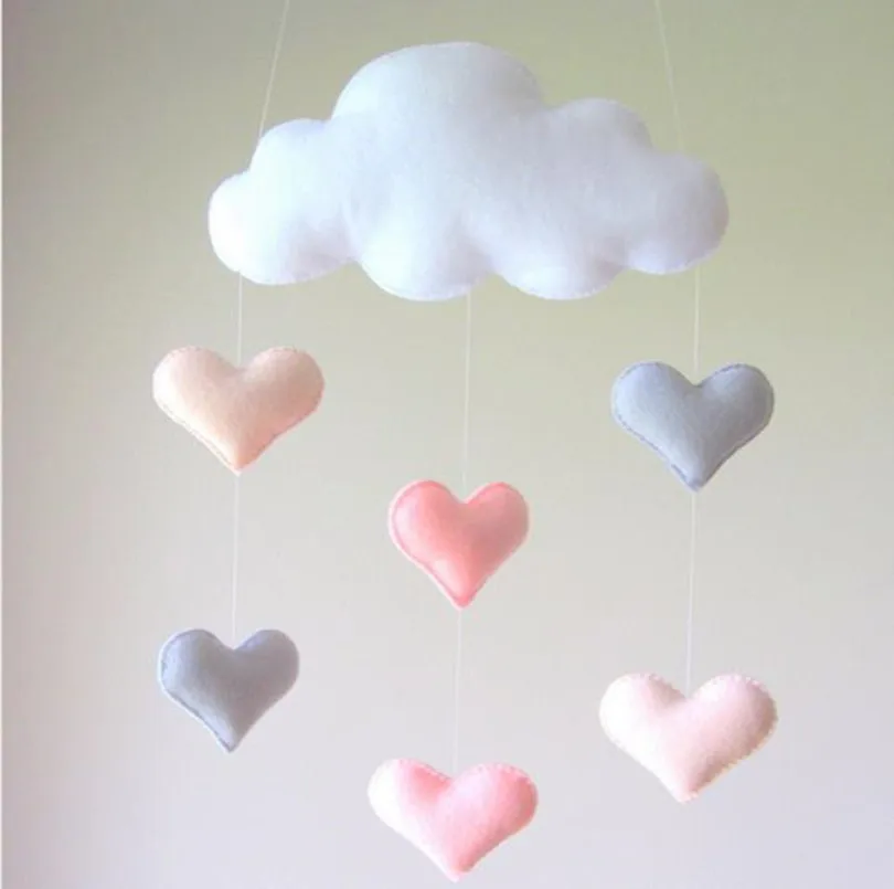 Ледяной кремовый цвет аксессуары для коляски фетровые облака кулон кроватка