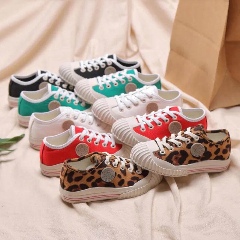 

Children Boys Girls Canvas Casual Flat Shoes 2019 New Fashion Lace-up Shoes Kids Toddler Antiskid Ventilation Shoes Size 26-37