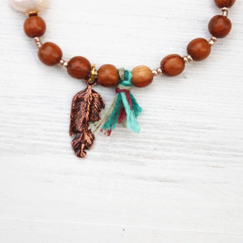 Dongmu ювелирные изделия в богемном стиле модные деревянные бусины леди браслет