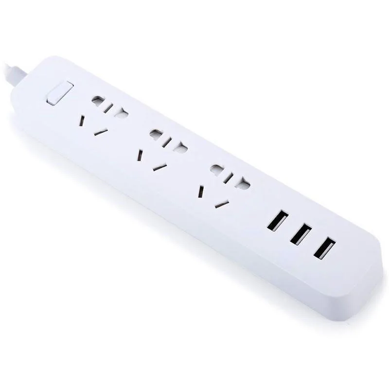 Xiao mi jia умный блок питания 3 розетки+ 3 2A Быстрая зарядка usb порты Xiao mi Xiaom mi умный дом черный с адаптером