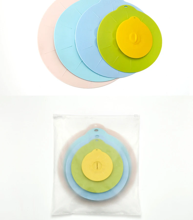 5PCS Reusable Silica gel Spill Stopper Cover Universal Silicone Food Bowl Pot Lid Silicone Cover Pan Cooking Kitchen Accessories