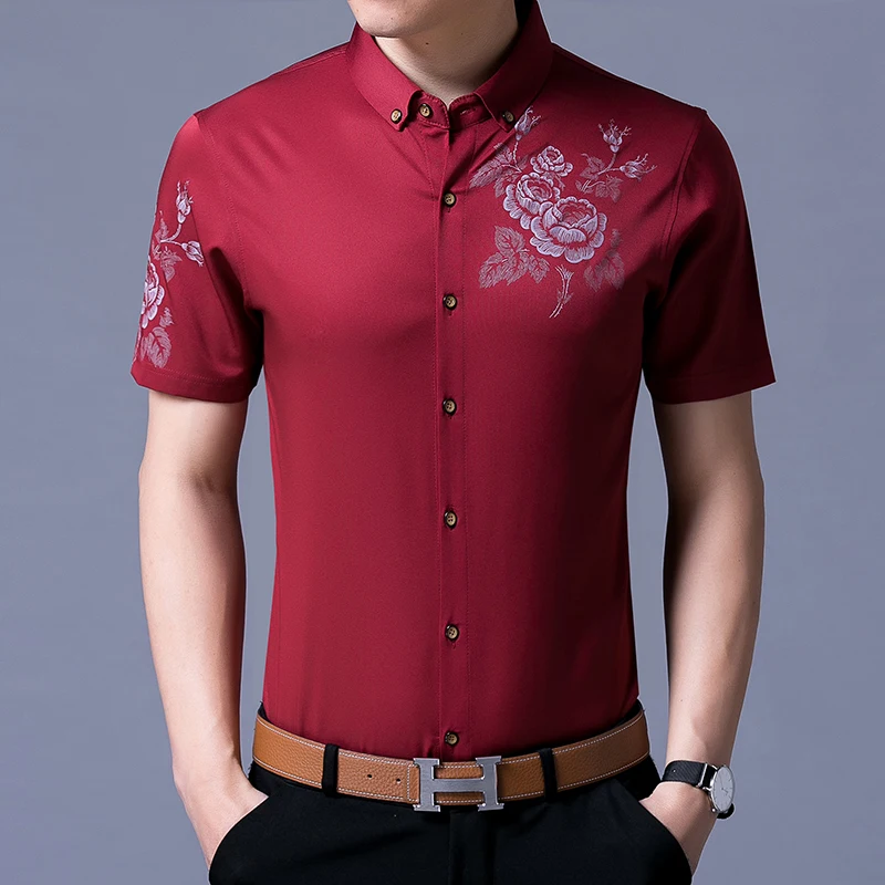 Горячая Распродажа новый стиль летняя мужская одежда с цветочным принтом