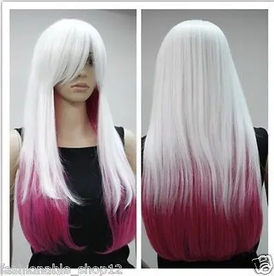 DX и FY&gt&gt&gt Cos белый розовый красный длинные вьющиеся волосы косплей|cosplay wig|curly cosplay