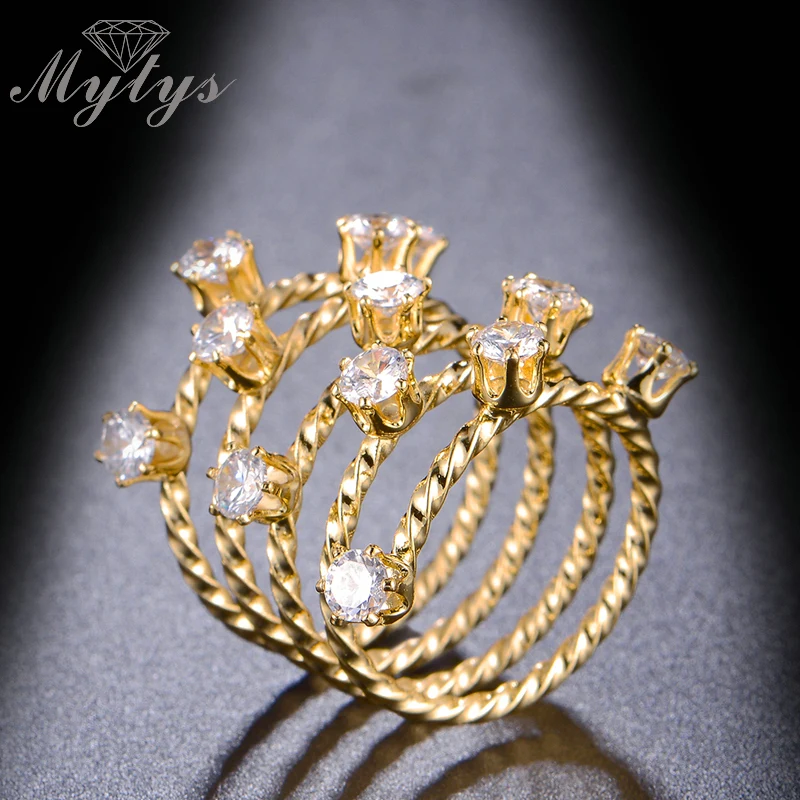 Mytys многослойное среднее раннее модное дизайнерское кольцо на палец с зубцами и