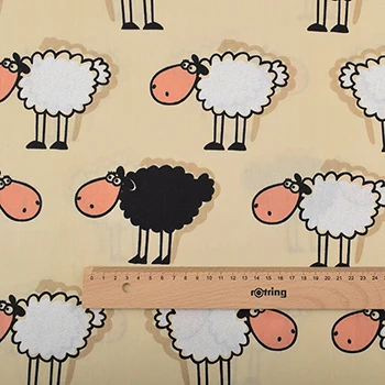 Серия Chainho, Sheep& Peach& Flamingo, саржевая хлопковая ткань с принтом, для рукоделия, шитье, простыня для ребенка и ребенка, материал подушки, 50x160 см - Цвет: A 1 piece 50x160cm