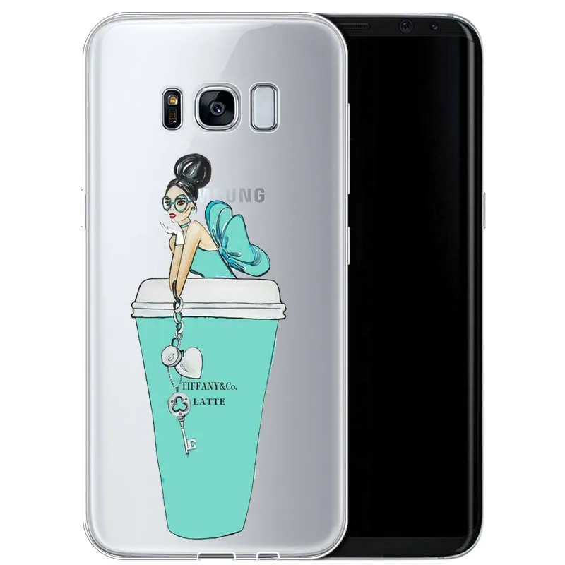 Модный чехол для девочек в синей коробке Samsung 2015 2016 2017 A3 A5 A7 J1 J5 J7us твердый PC