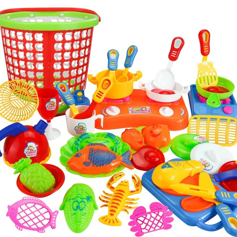 

Inbeajy 35Pcs Children Simulation Kitchen Utensils Play House Toys Kitchen Toy for kids children