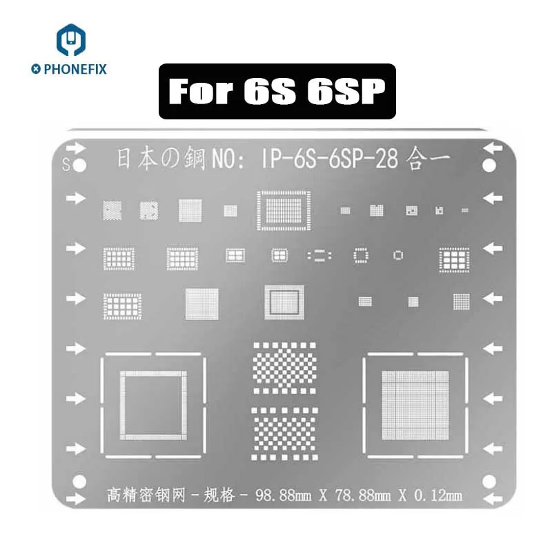 BGA набор трафаретов для iPhone 8 8 P 7 7 P 6 6 S 6 P 6SP 5 5S Высокоточный WL системный блок ИК-чип посадки оловянный инструмент металлический лист