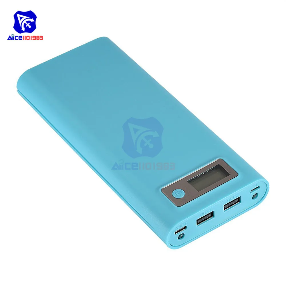 DIY Kit 8 шт. 18650 аккумуляторная батарея Чехол Двойной USB 5V1A/5V2. 1A зарядное устройство Банк Питания Крышка индикатор ЖК-дисплей type-C Micro USB вход