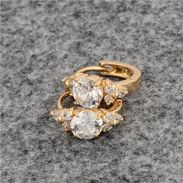 Fashion 18K Gold Plated CZ Trendy Hoop Earrings | Украшения и аксессуары