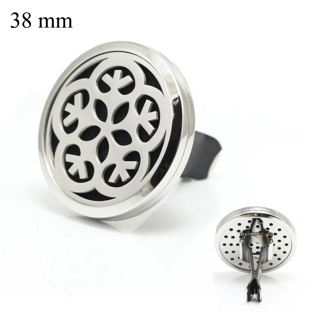 

38mm big size Stainless Steel high quality flower shape car essential oil aroma diffuser vent clip