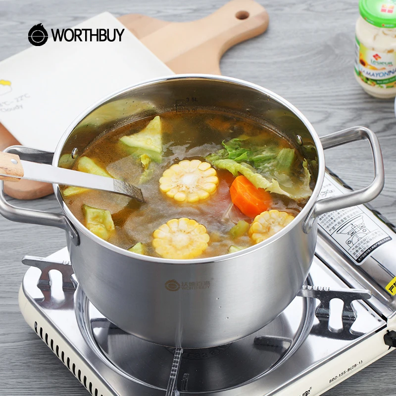 WORTHBUY Многофункциональный суповая из нержавеющей стали котелок кухонная посуда