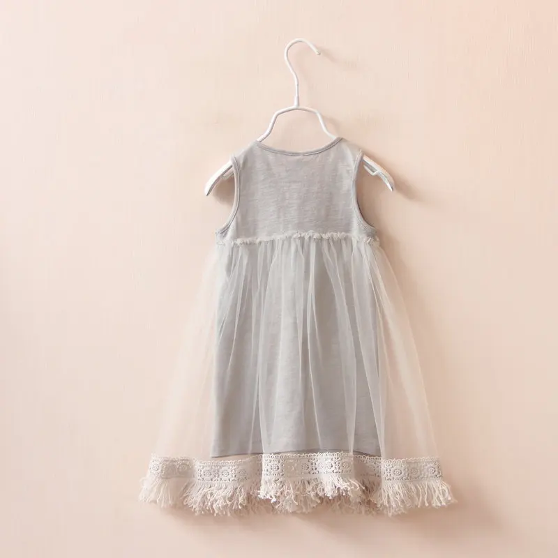 2018 новый летний волна узор Платье для маленьких девочек модное платье принцессы