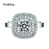 eleple square ring round cubic zirconia fashion jewelry luxury wedding rings for women accessories white gold color vsr111