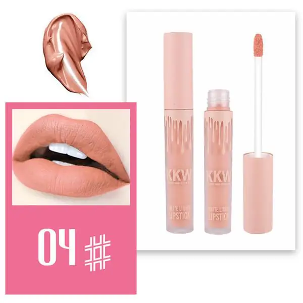 Новая помада Кайли Дженнер матовая Kkw Llipstick стойкая бархатная Помада для губ окрашивание губ Макияж день рождения Коллекция блеск для губ - Цвет: 04