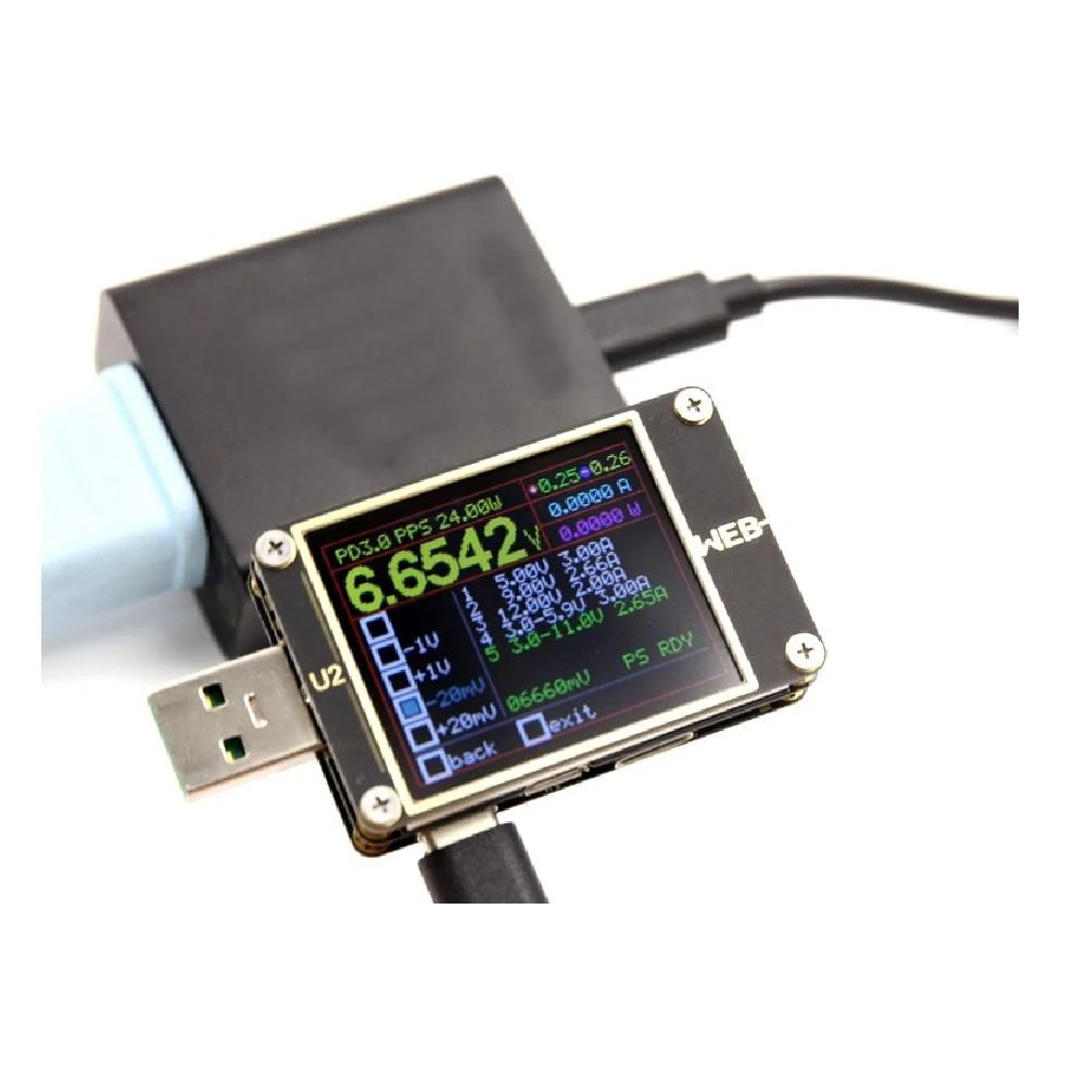 WEB-U2 измеритель тока и напряжения USB тест er QC4+ PD3.0 2,0 PPS протокол быстрой зарядки тест емкости
