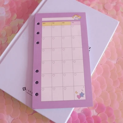 F Корейский ins A6 Kawaii 6 отверстий планировщик наполнитель бумага s для Filofax офиса школы спираль тетрадь наполнитель бумага Биндер внутренние страницы - Цвет: F