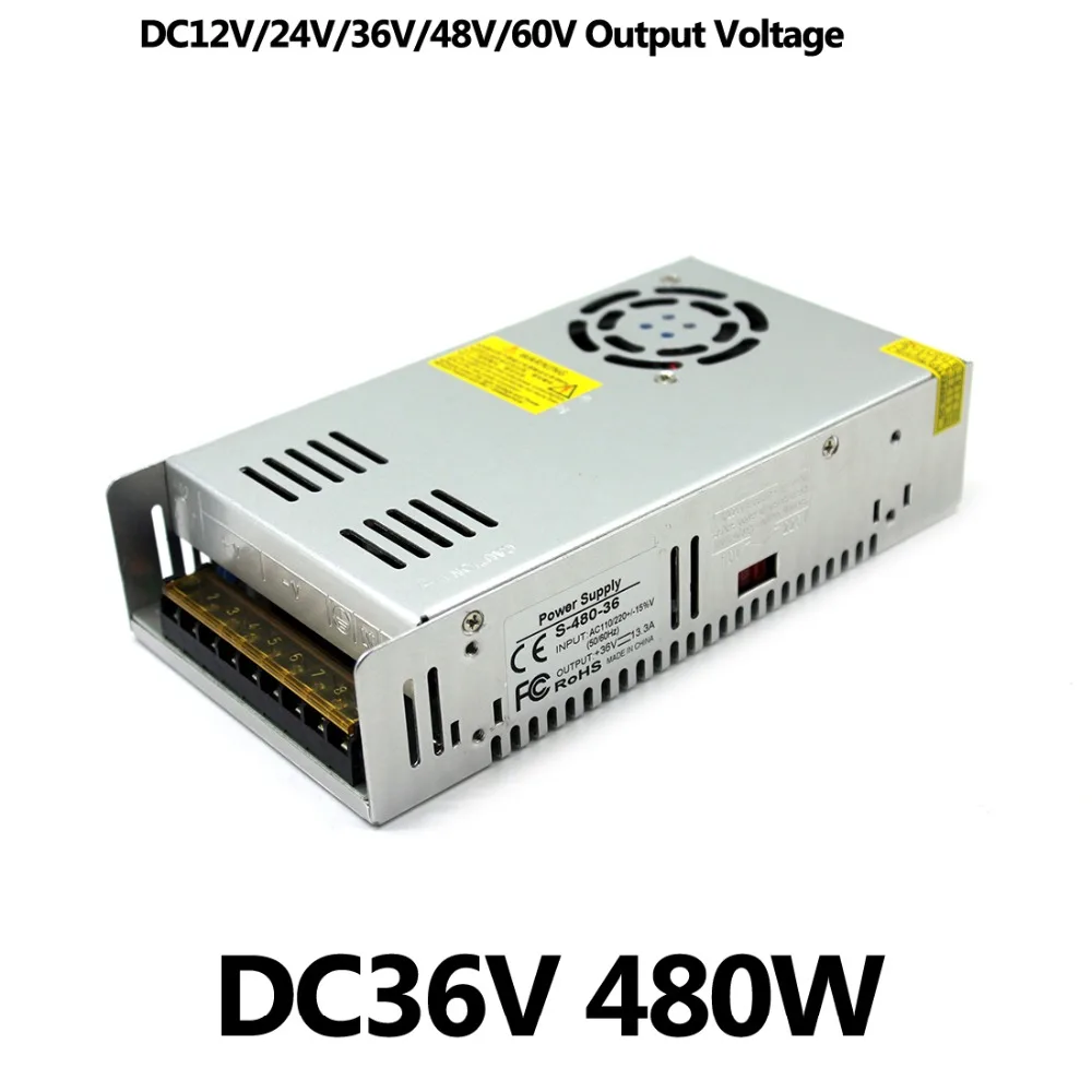 DC36V 480 W Источники питания AC к DC 24 V 12 36 48 60 трансформаторы AC110V 220 В импульсивный
