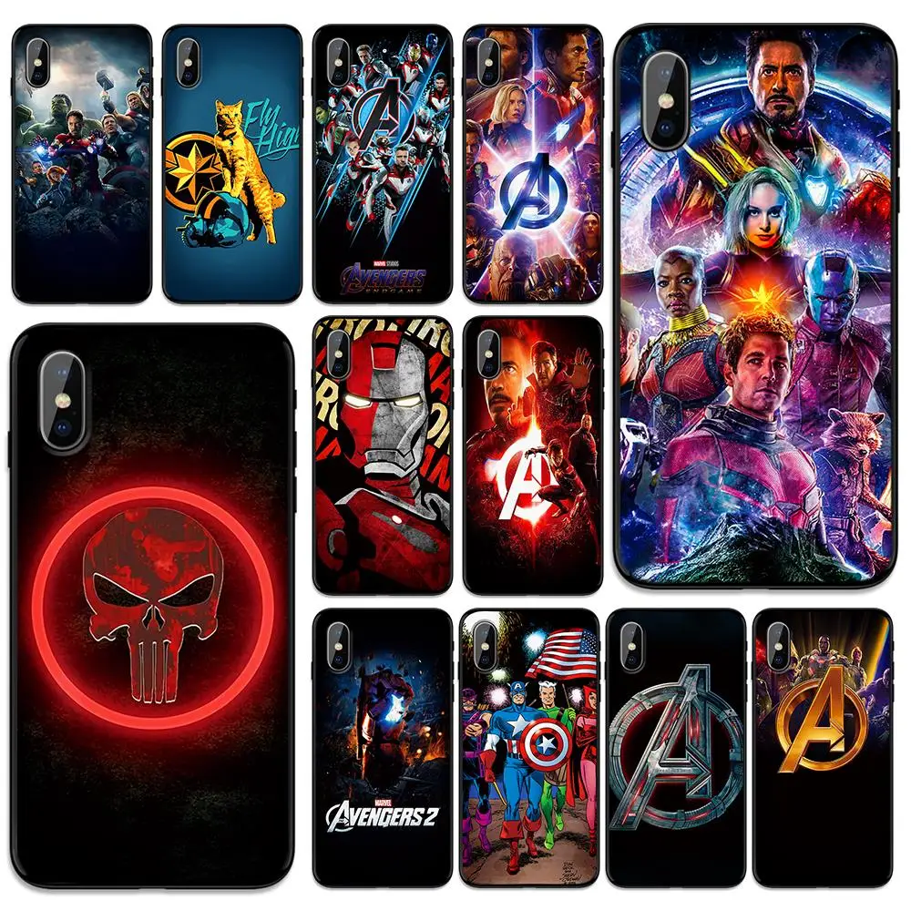 Marvel Мстители мягкая термополиуретановая крышка чехол для Apple iPhone 6 6S 7 8 Plus 5 5S SE X XS