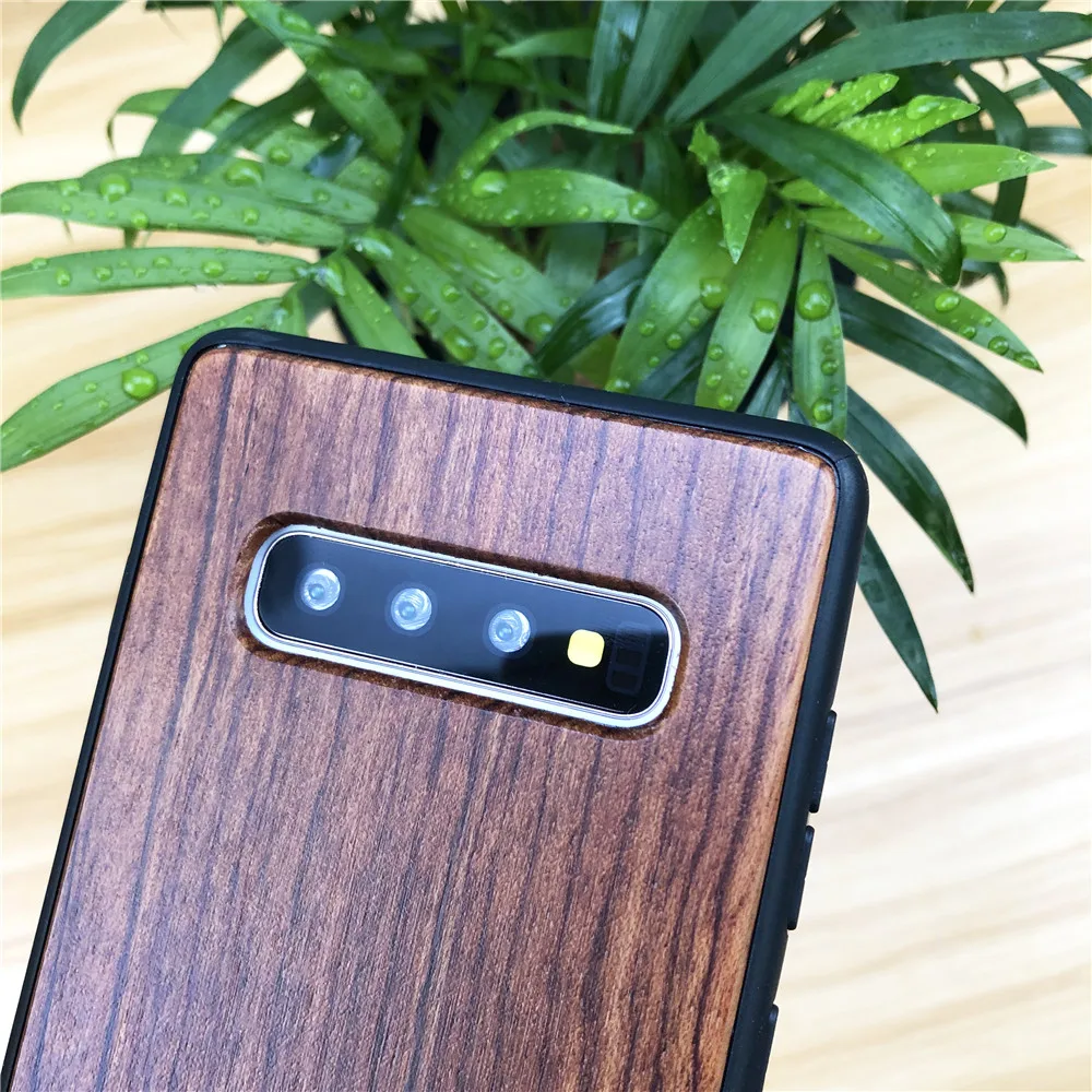 Для samsung Galaxy Note 8 9 S7 Edge S8 S9 Plus Деревянный чехол из натурального дерева + силиконовый