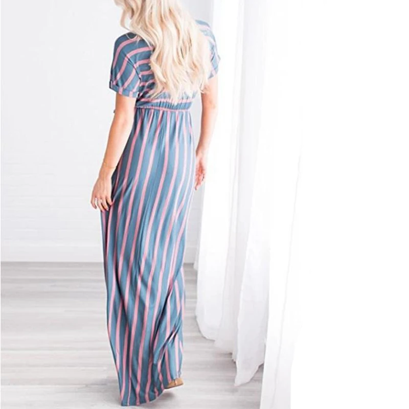 Plus Size Long Dress Striped Gown Rope Femme Evening Party Women's Dresses Empire Elegant Fashion Ladies Sundress S-XXL |