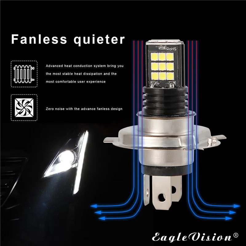 WUPP Противотуманные фары 2 шт. H4 9003 3030 24 SMD Автомобильные светодиодные Вт 6000K RGB