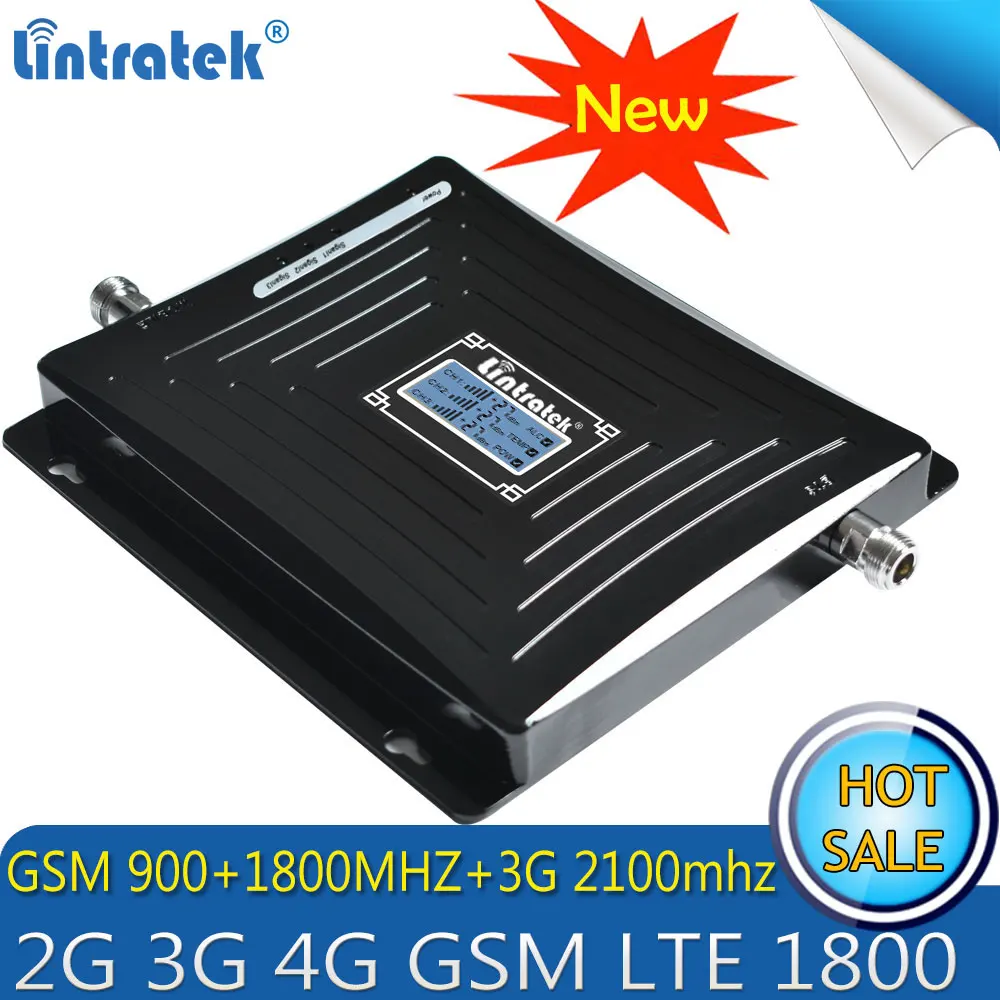 

Lintratek Repetidor 2G 3G 4G Tri Band Signal Booster GSM 900 DCS LTE 1800 WCDMA UMTS 2100MHz Cellphone Cellular Signal Repeater