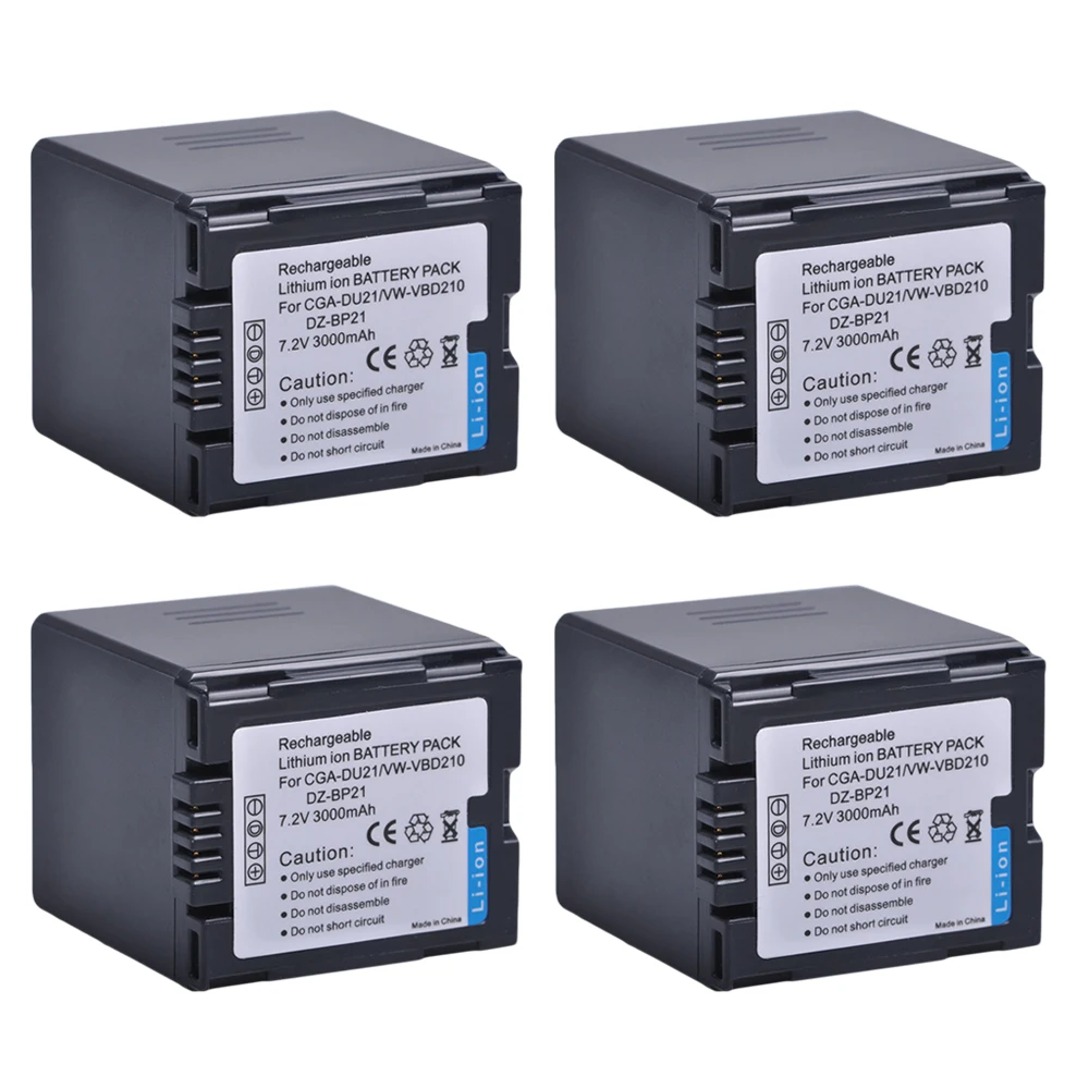 4x3000 мА · ч CGA DU21 Аккумулятор для PANASONIC CGR DU06 DU07 NV GS10 DU12 DU14 GS100K GS17E DU21|Цифровые