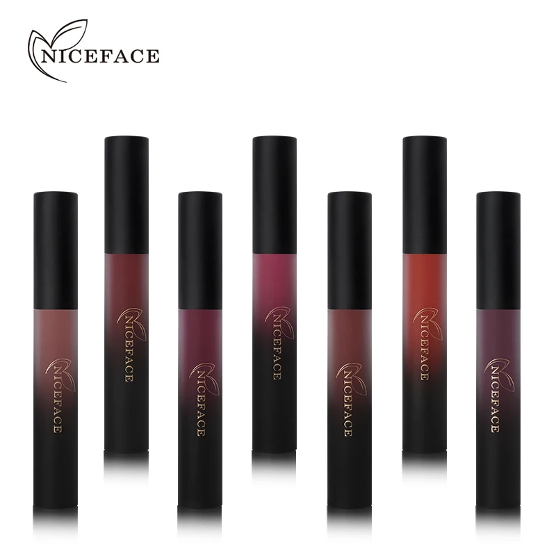 NICEFACE, 18 цветов, Матовая жидкая губная помада с увлажняющим действием, стойкая, водостойкая, Batom, бархат, телесный крем для губ, блеск для губ, косметика для красоты