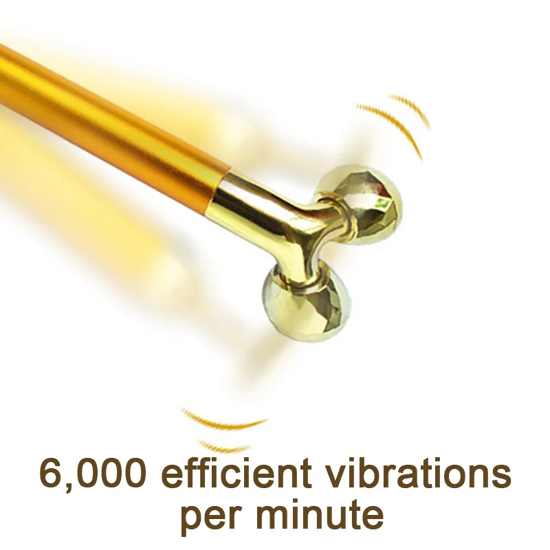 24k Gold Energy Bar 3d Электрический вибромассажер для лица V лифтинг бар карандаш для лица ролик двойной для лица и подбородка формирующий массажер