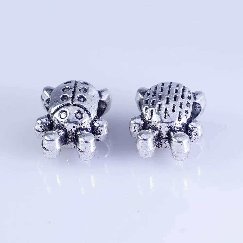 

Wholesale 30pcs silver plated beetle beads Big Hole Beads Fit style European Bracelet hole 5mm