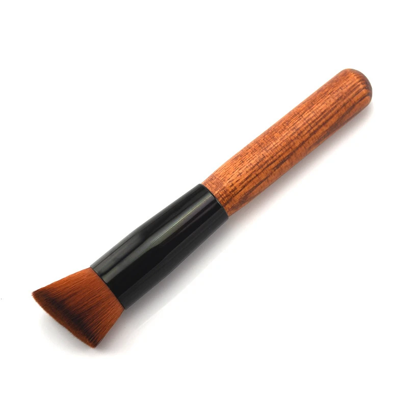 natural wood color Massaller синтетические волосы кисть для основы кисти с деревянными ручками для макияжа лица Используйте d с жидкими или твердыми легко использовать - Handle Color: natural wood color