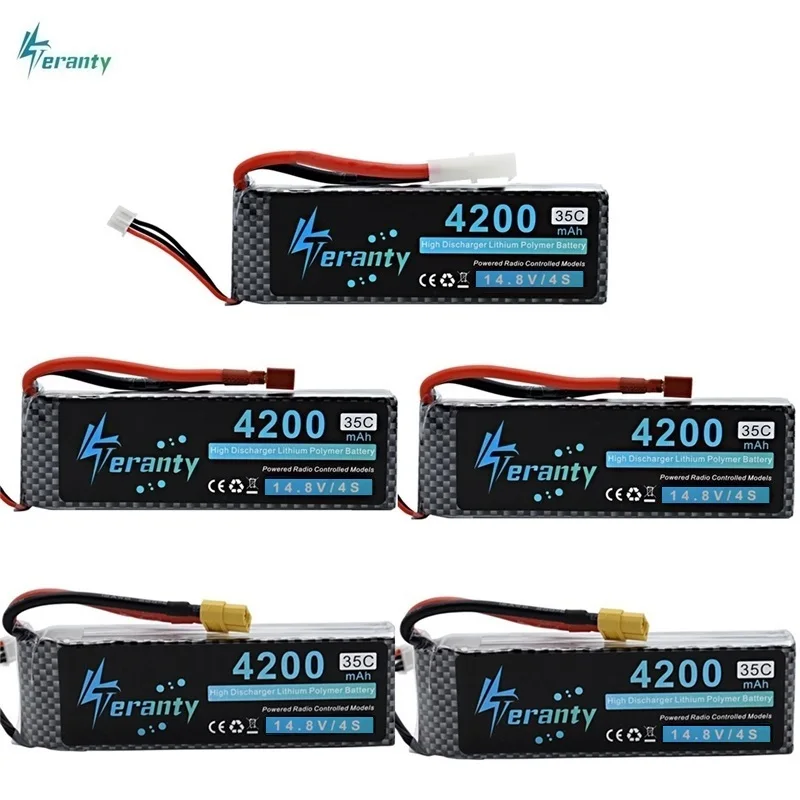 Высокая Мощность 14 8 v 4200 мА/ч 35C 4S LiPo Батарея для Ду вертолётом и квадрокоптером