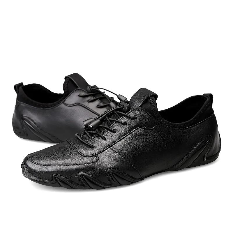 

Men's Shoes Casual 2021 Spring Nice Loafers Genuine Leather Shoe Man Classics Black Breathable Comfortable Driving Shoes For Men