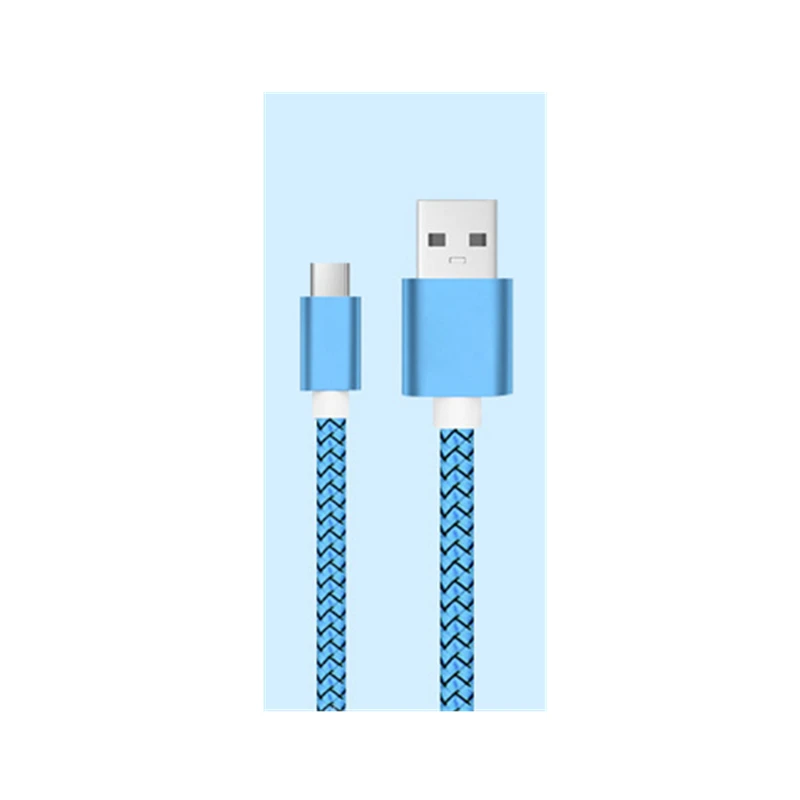 blue Byleen нейлоновая usb type C линия быстрое зарядное устройство 0,25 м/1 м/2 м короткие кабели для Xiao mi 8 se/mi 6x5 Elephone U Pro Z1 BQ Aquaris X Pro - Тип штекера: blue